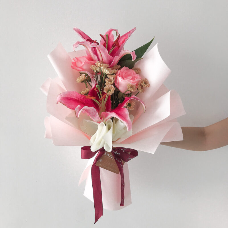 ALICE Lily and Rose Bouquet - florist in penang - penang florist - flower delivery penang