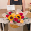 ROSHNI Sunflowers and Roses Mixed Flower Basket by SweetLife & Co. Florist Penang